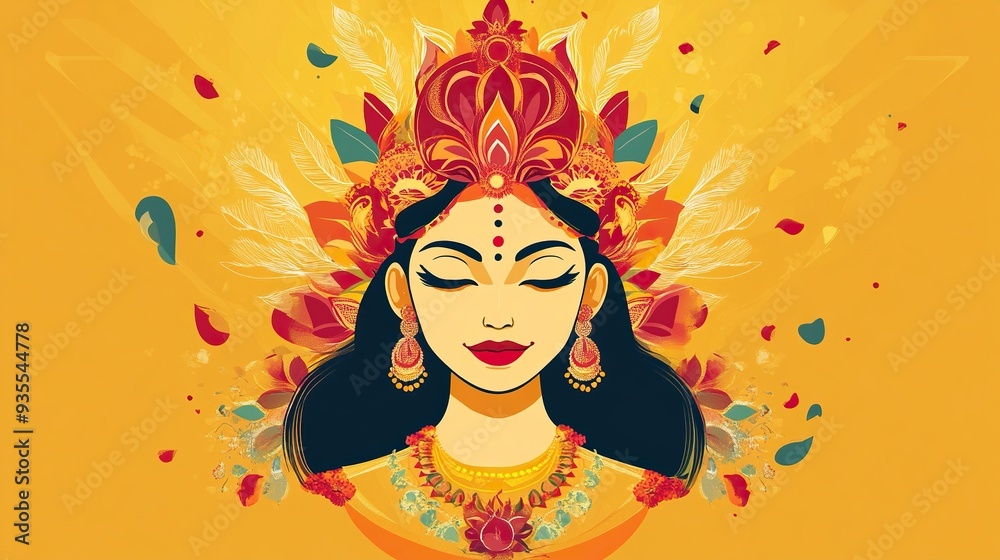 Happy Chaitra Navratri ,Creative vector illustration. generative ai Happy Chaitra Navratri ,Creative vector illustration. generative ai