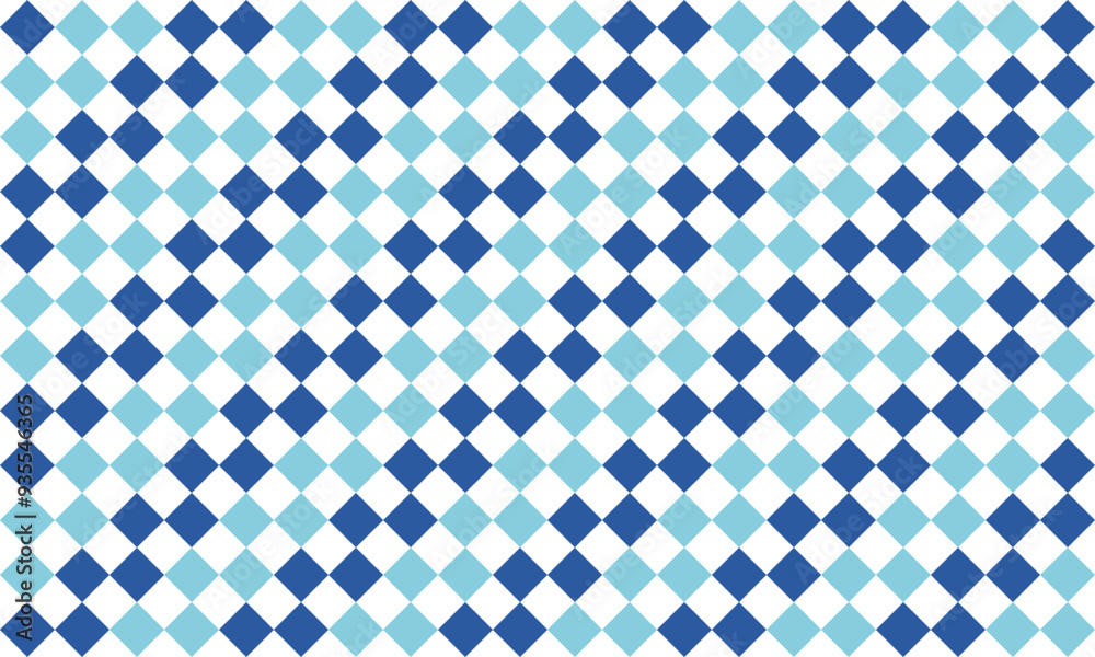 seamless geometric pattern with rectangle, two tone blue plaid fabric texture, light blue diamond checkerboard repeat pattern, replete image, design for fabric printing, block stair racing