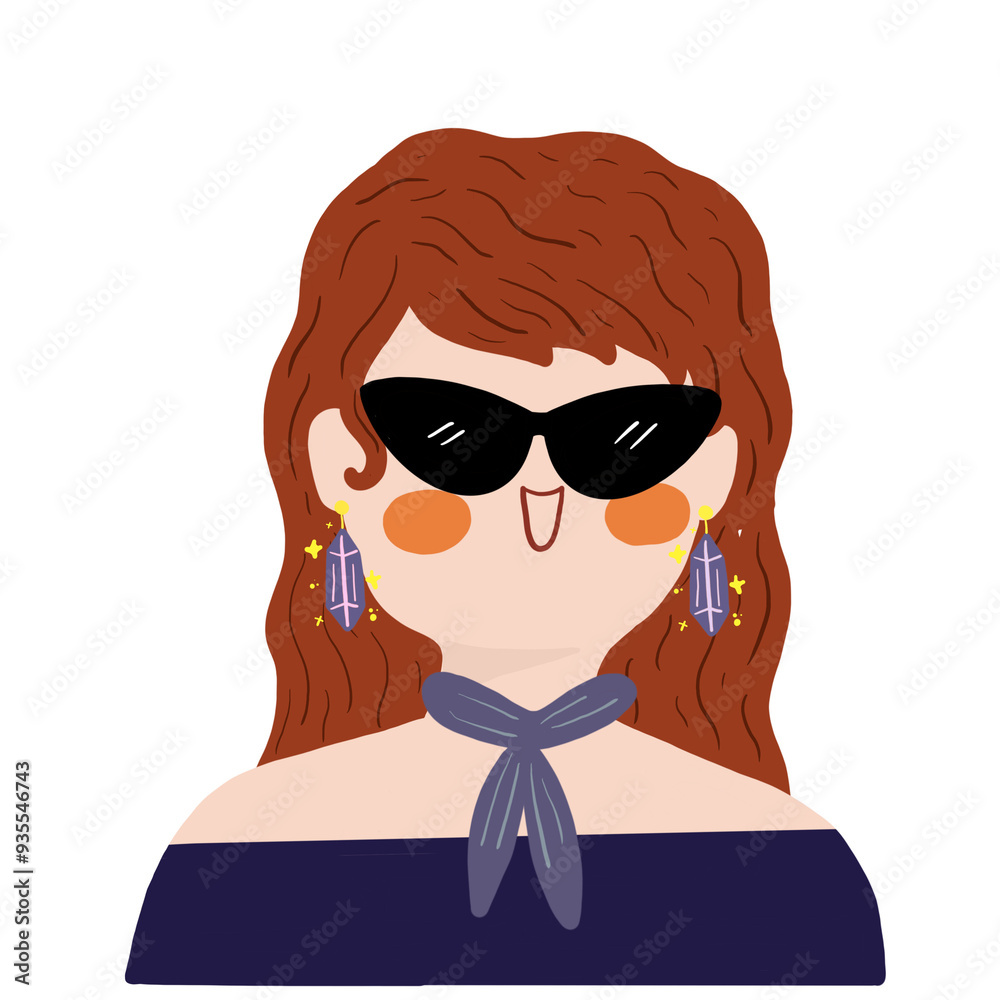 fashionable woman character flat illustration fashionable woman character flat illustration