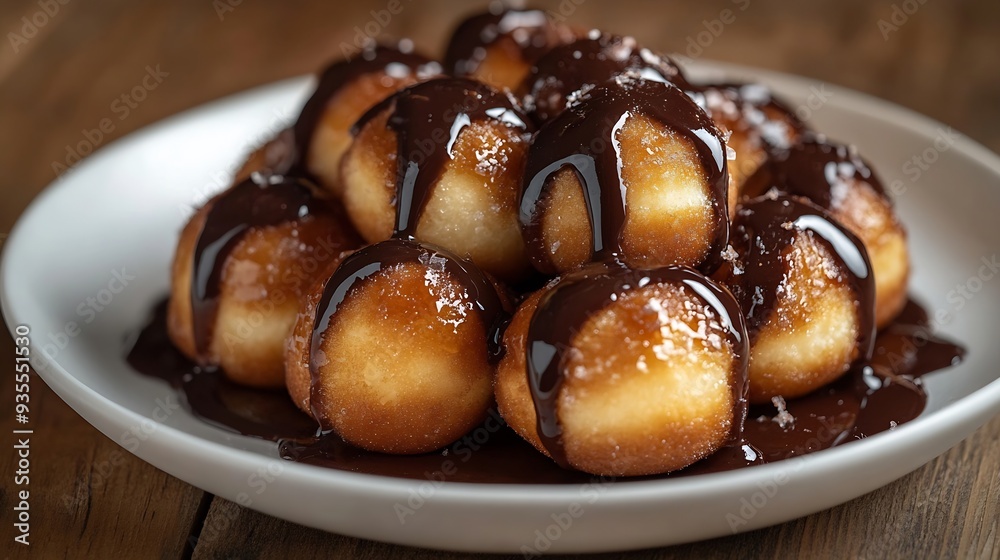 Loukoumades luqaimat or lokma with chocolate topping in a white plate Loukoumades is eastern cuisine donuts popular during Ramadan Popular Ramadan Food Iftar and Suhur sweets : Generative AI Loukoumades luqaimat or lokma with chocolate topping in a white plate Loukoumades is eastern cuisine donuts popular during Ramadan Popular Ramadan Food Iftar and Suhur sweets : Generative AI