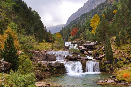 Waterfalls in Ordesa valley, Spain photo