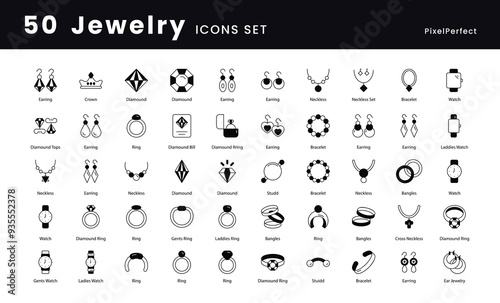 Jewelry icons set 