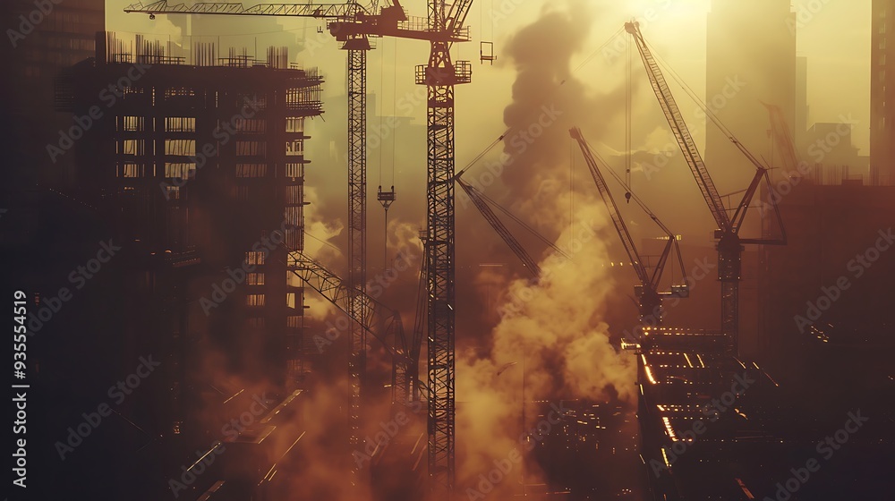 Fototapeta premium Environmental problem with factories 