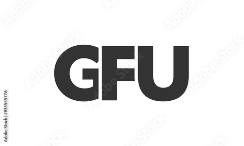 GFU logo design template with strong and modern bold text. Initial based vector logotype featuring simple and minimal typography. Trendy company identity.