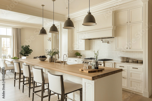 Contemporary kitchen with a neutral color palette