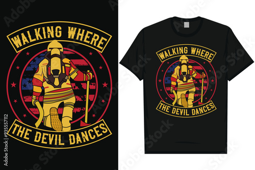 Firefighter fireman fire rescue graphics tshirt design