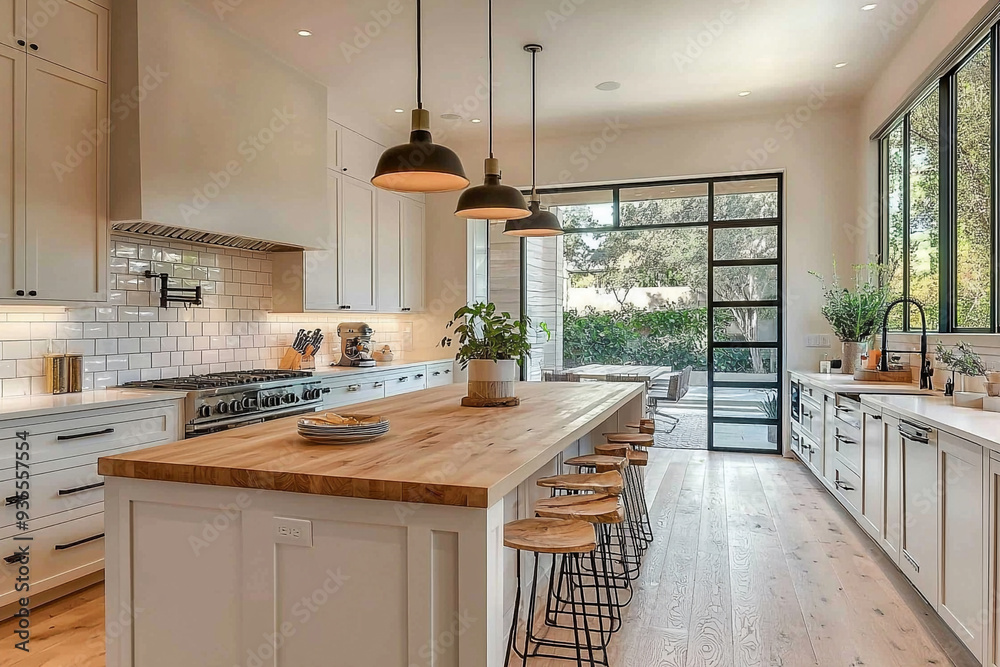 Fototapeta premium Contemporary kitchen with a neutral color palette