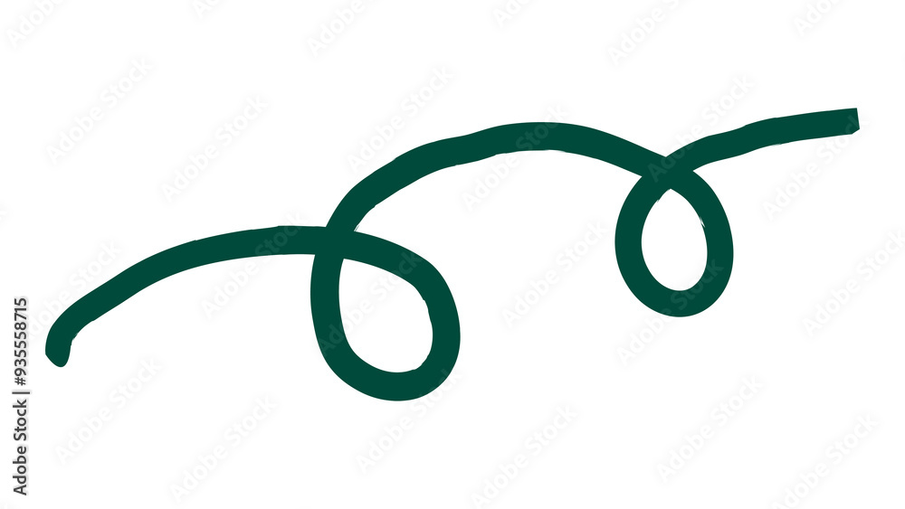 Green curly line png sticker, transparent background Green curly line png sticker, transparent background