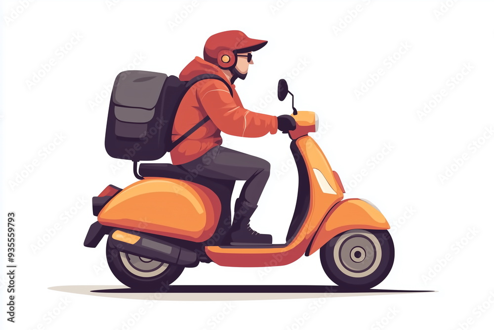 a rider travel on scooter bike a rider travel on scooter bike