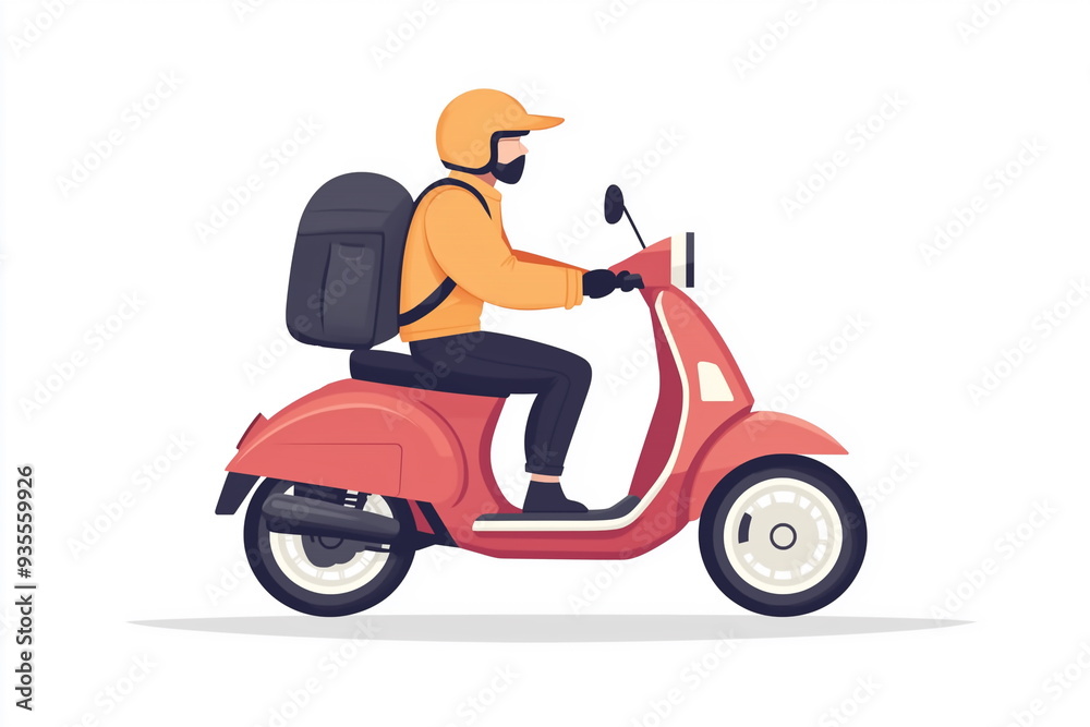 a rider travel on scooter bike a rider travel on scooter bike
