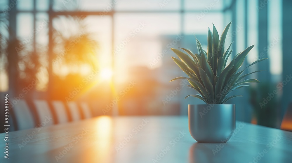 Beautiful blurred background of a light modern office interior with panoramic windows and beautiful lighting : Generative AI Beautiful blurred background of a light modern office interior with panoramic windows and beautiful lighting : Generative AI
