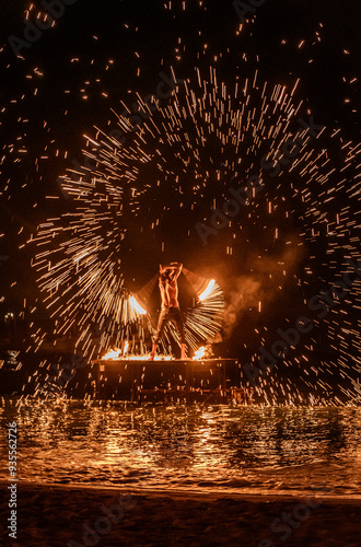 fireworks over water