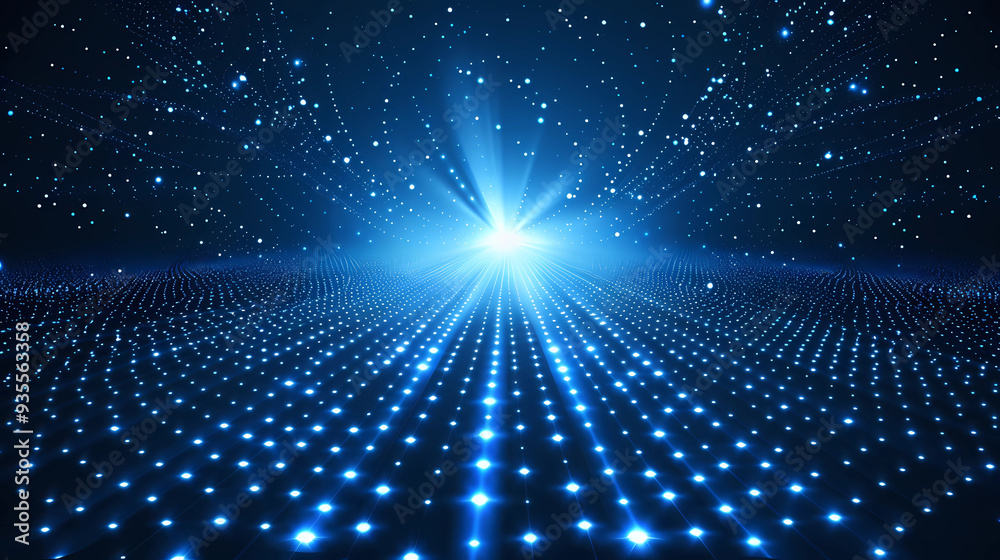 Abstract dot light on dark blue background.Particle Technology Background.Big data concept. Abstract dot light on dark blue background.Particle Technology Background.Big data concept.