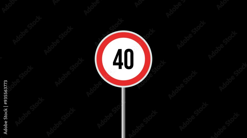 traffic speed limit sign Alpha Transparent video traffic speed limit sign Alpha Transparent video