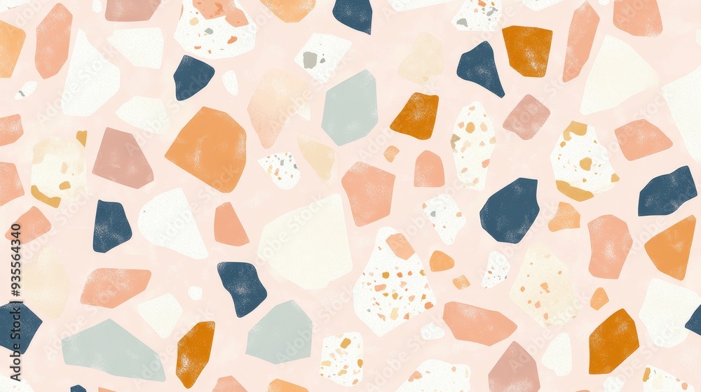 Abstract Terrazzo Pattern in Soft Tones, terrazzo, pattern, design, abstract Abstract Terrazzo Pattern in Soft Tones, terrazzo, pattern, design, abstract