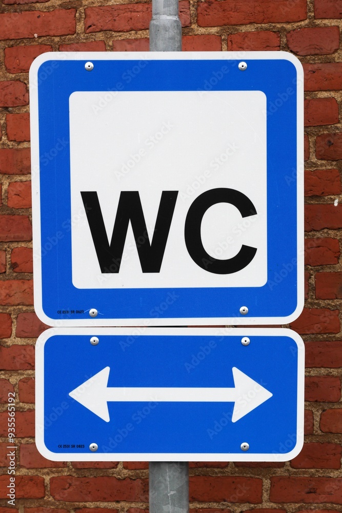 WC road sign in Denmark