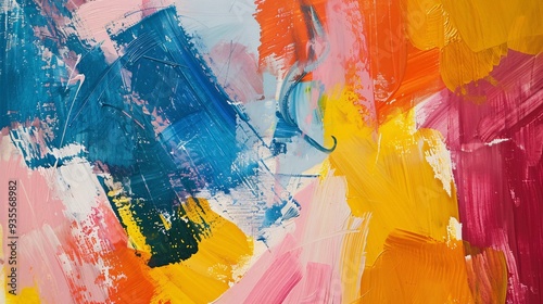 Energetic Abstract Art: Vibrant Colors and Bold Brushstrokes