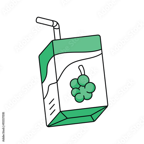 Fresh juice carton, beverage, breakfast and healthy drink vector design