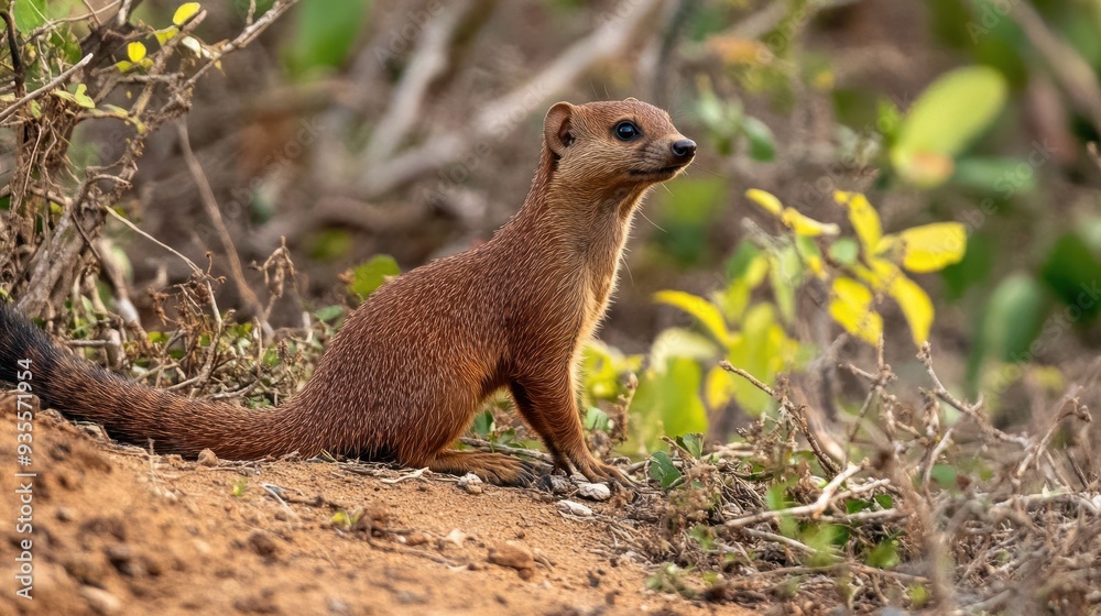 Fototapeta premium A Brown Mongoose in the Wild