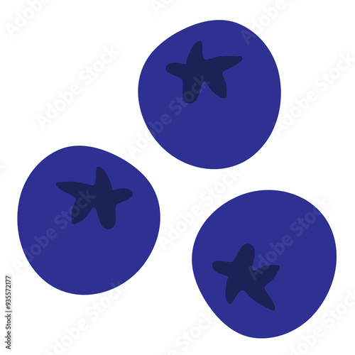 Fruit doodle, Colorful fruit doodle vector, Cute hand drawn fruit, Hand drawn blueberry