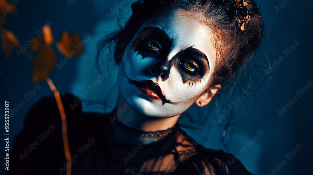 Portrait of woman with halloween makeup Portrait of woman with halloween makeup