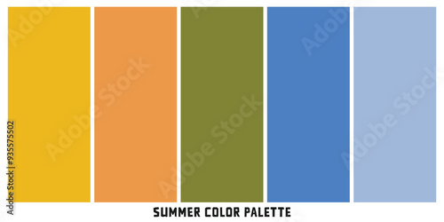 Summer color trends palette. Vector illustration isolated on white background.
