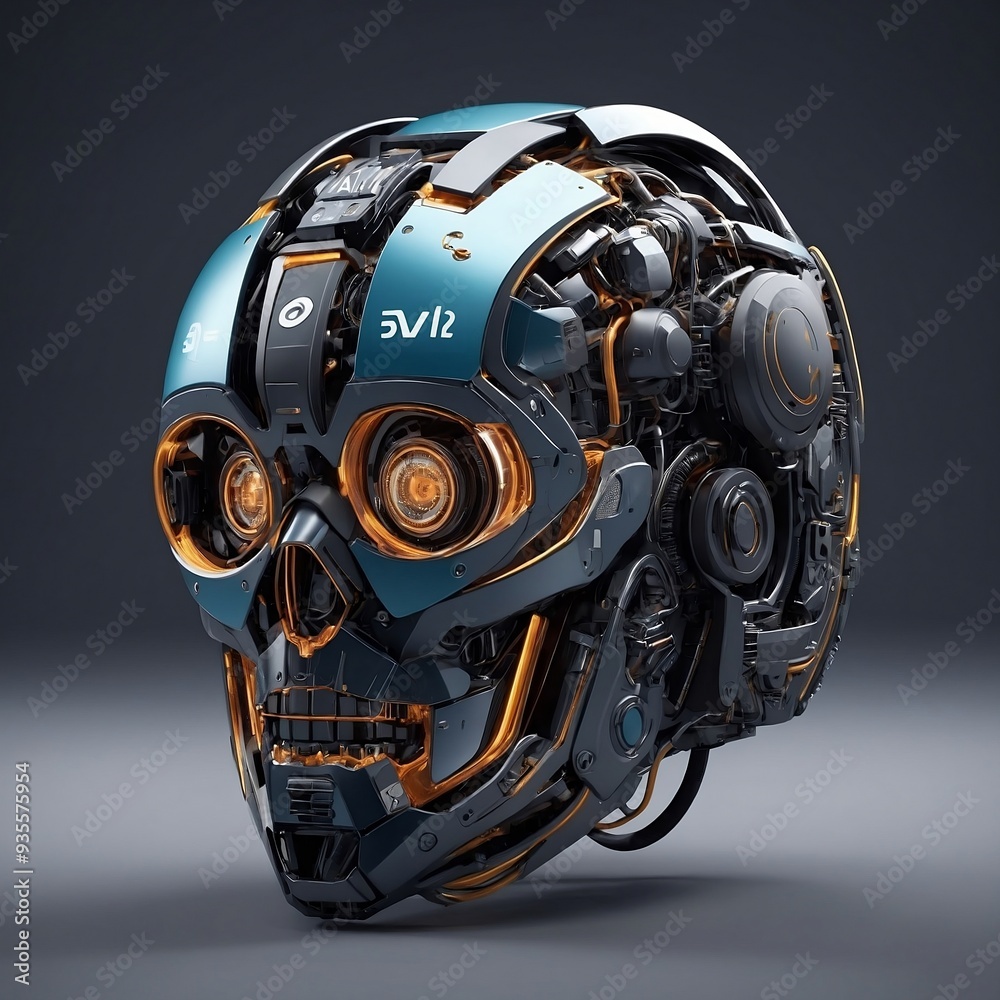 Fototapeta premium Icon that illustrates AI. Photorealistic.