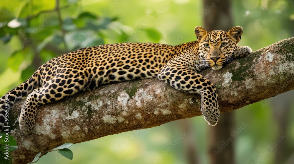 Leopard Resting on Tree Branch Leopard Resting on Tree Branch
