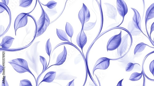 Purple Watercolor Leaf Pattern, Watercolor, Floral, White Background, Seamless, Pattern, Leaves