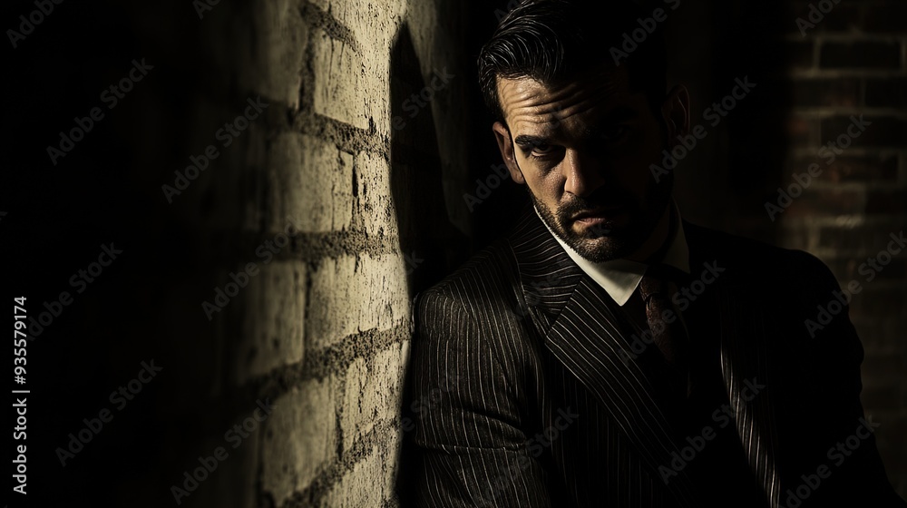 Intrigue Unveiled: A Mysterious Detective in a Pinstriped Suit – Perfect Poster for an Urban Sports Interior, Enhancing Any Space with a Touch of Enigma and Style! Intrigue Unveiled: A Mysterious Detective in a Pinstriped Suit – Perfect Poster for an Urban Sports Interior, Enhancing Any Space with a Touch of Enigma and Style!