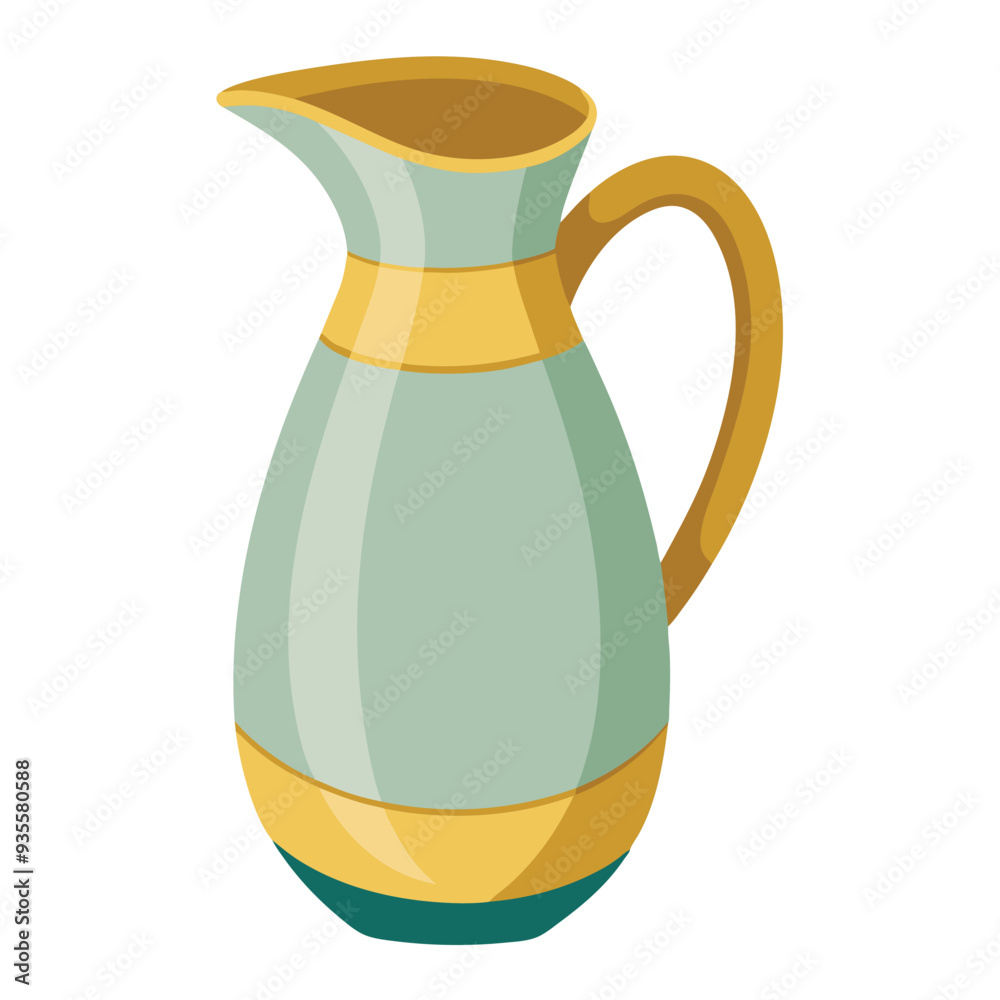 Illustration of tall ceramic jug on white Illustration of tall ceramic jug on white