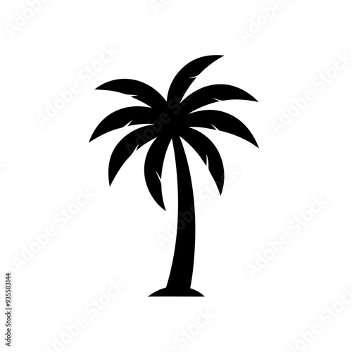 an icon, logo, logo icon, minimalist, modern, persuasive, attractive, cool, popular, an icon of a beach coconut tree