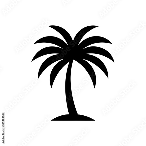 an icon, logo, logo icon, minimalist, modern, persuasive, attractive, cool, popular, an icon of a beach palm tree