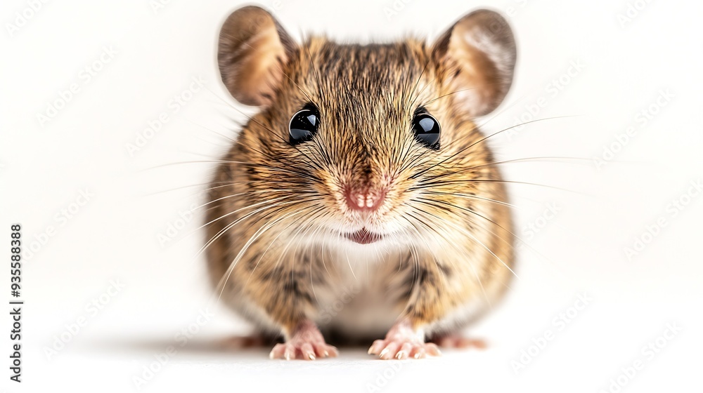 Cute Funny Wood mouse Apodemus sylvaticus with curious cute brown eyes looking in the camera on white background : Generative AI Cute Funny Wood mouse Apodemus sylvaticus with curious cute brown eyes looking in the camera on white background : Generative AI