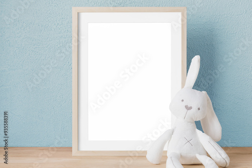 Picture frame png mockup, kids room decor, transparent design