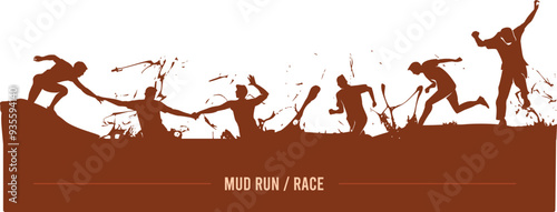 Great simple mud run race background design for any media	