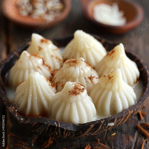 Indian sweets called modak basically made in lord ganesha festival photo