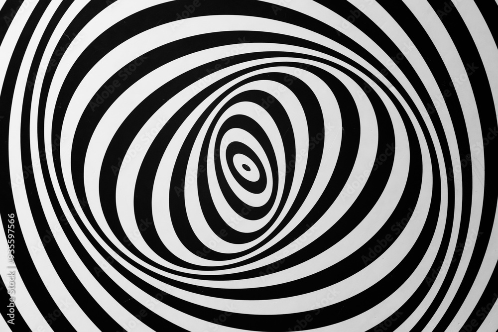 Optical illusion horizontal background. Abstract curves, geometric effect.