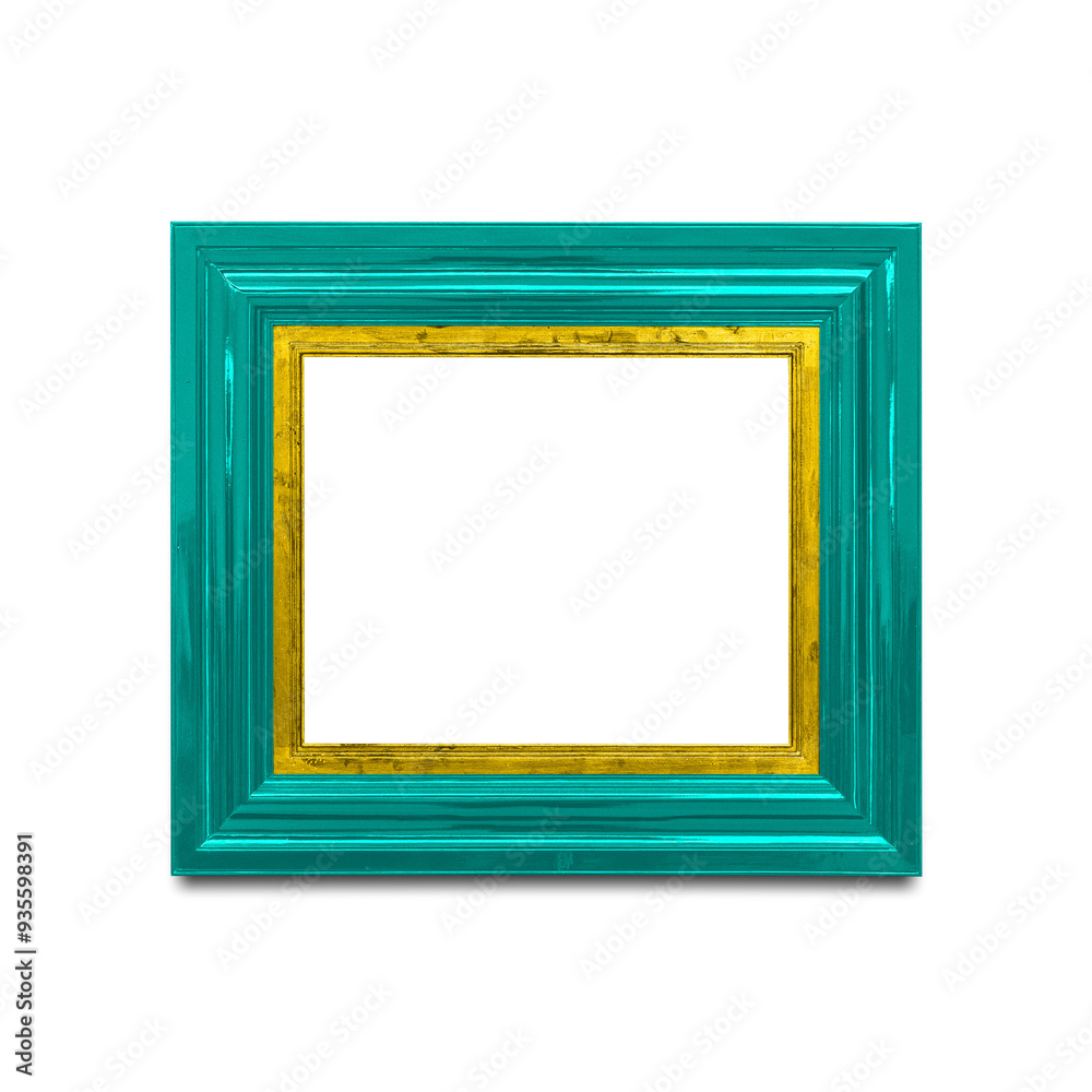 Green photo frame mockup