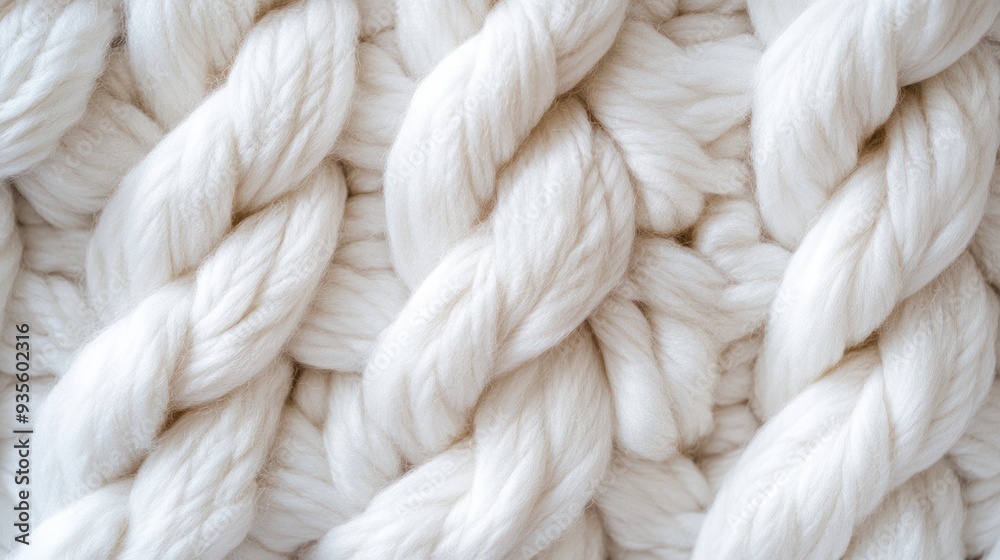 Close-up of White Chunky Knit Texture Close-up of White Chunky Knit Texture