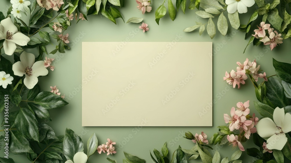 Floral Frame with Blank Card Floral Frame with Blank Card