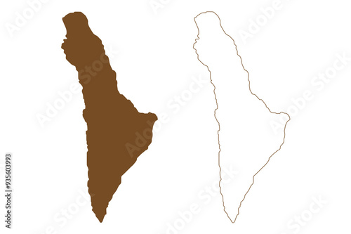 Nord-Fugloya island (Kingdom of Norway) map vector illustration, scribble sketch Nord Fugloya map