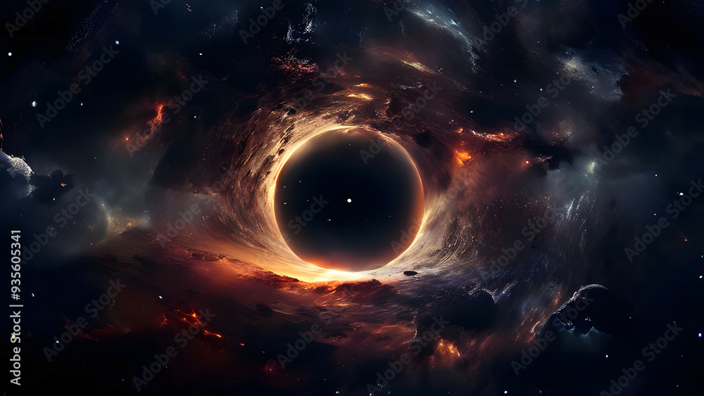 Obraz premium black hole wallpaper or background
