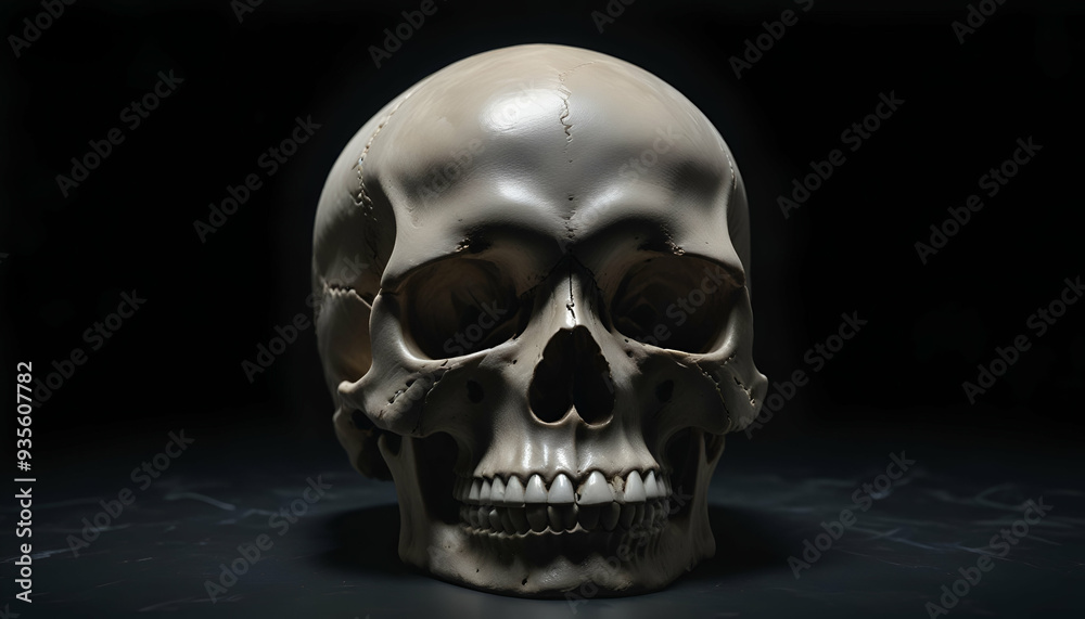 Striking Skull Image on Black Background with Professional Studio Lighting – Perfect for Dark-Themed Advertising, High-Quality Grading, and Copy Space for Creative Design Striking Skull Image on Black Background with Professional Studio Lighting – Perfect for Dark-Themed Advertising, High-Quality Grading, and Copy Space for Creative Design