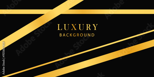 Abstract black and gold geometric background. Applicable for Presentation, Covers, Placards, Posters and Banner