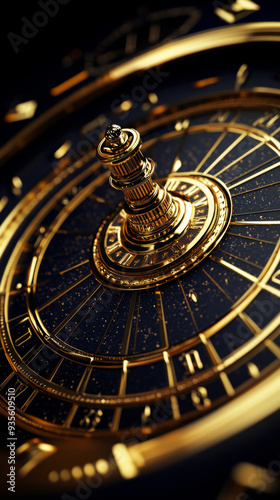 Wallpaper Mural A gold and blue clock with roman numerals Torontodigital.ca