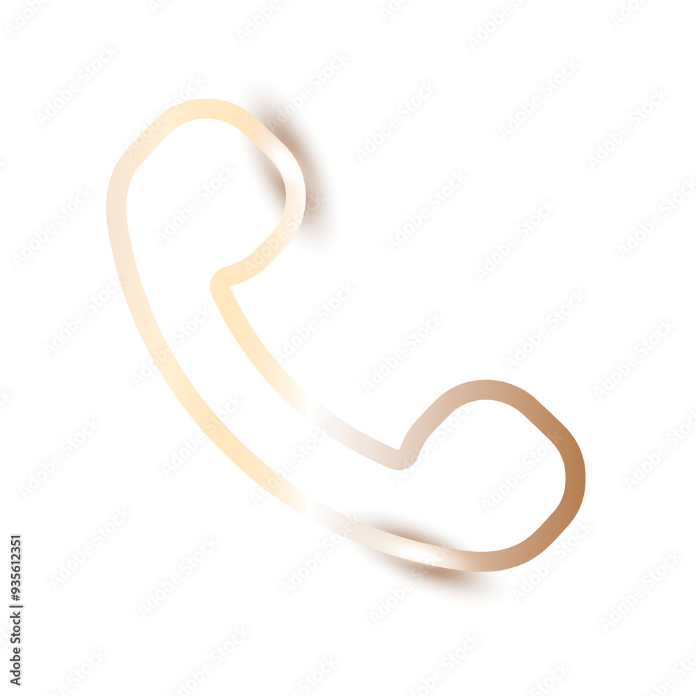 Phone call png technology icon in gold on transparent background Phone call png technology icon in gold on transparent background