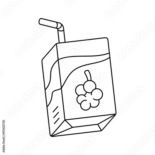 Fresh juice carton, beverage, breakfast and healthy drink vector design