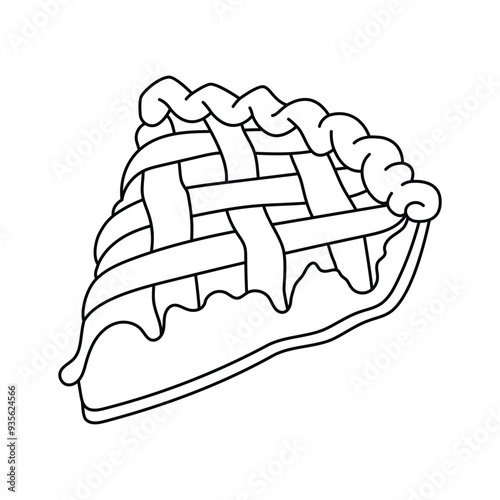 Dessert, thanksgiving, classic apple pie cake vector design
