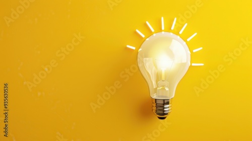 The glowing light bulb photo